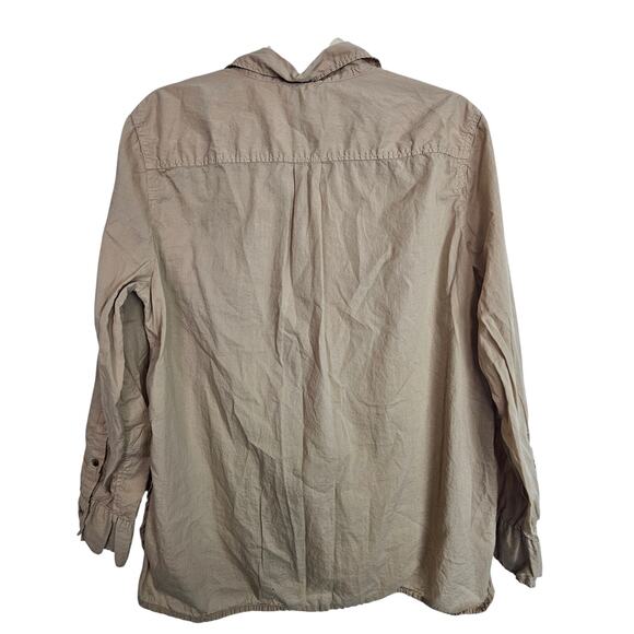 J. Crew Womens Minimalist Neutral Button Shirt Sz 14 Cotton Lightweight Classic - Picture 8 of 8